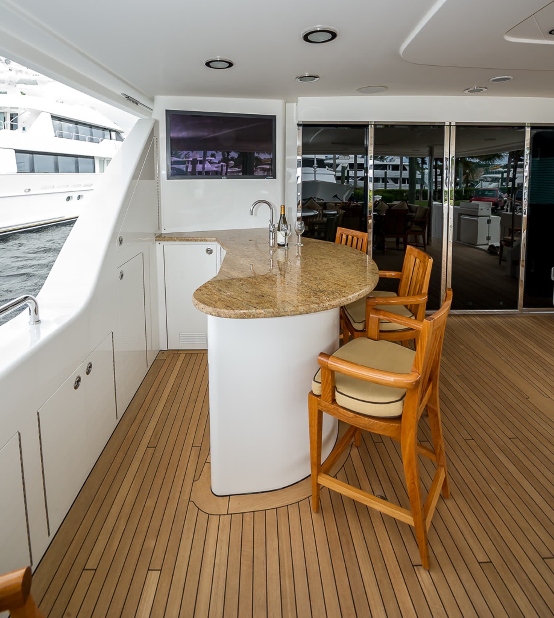 Bar, before. Yacht interior by M2Develop, Fort Lauderdale
