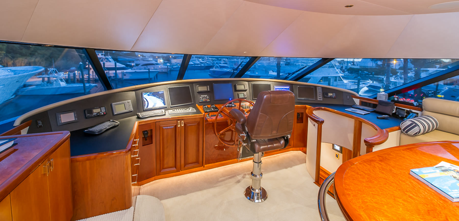 Helm, before. Yacht interior by M2Develop, Fort Lauderdale