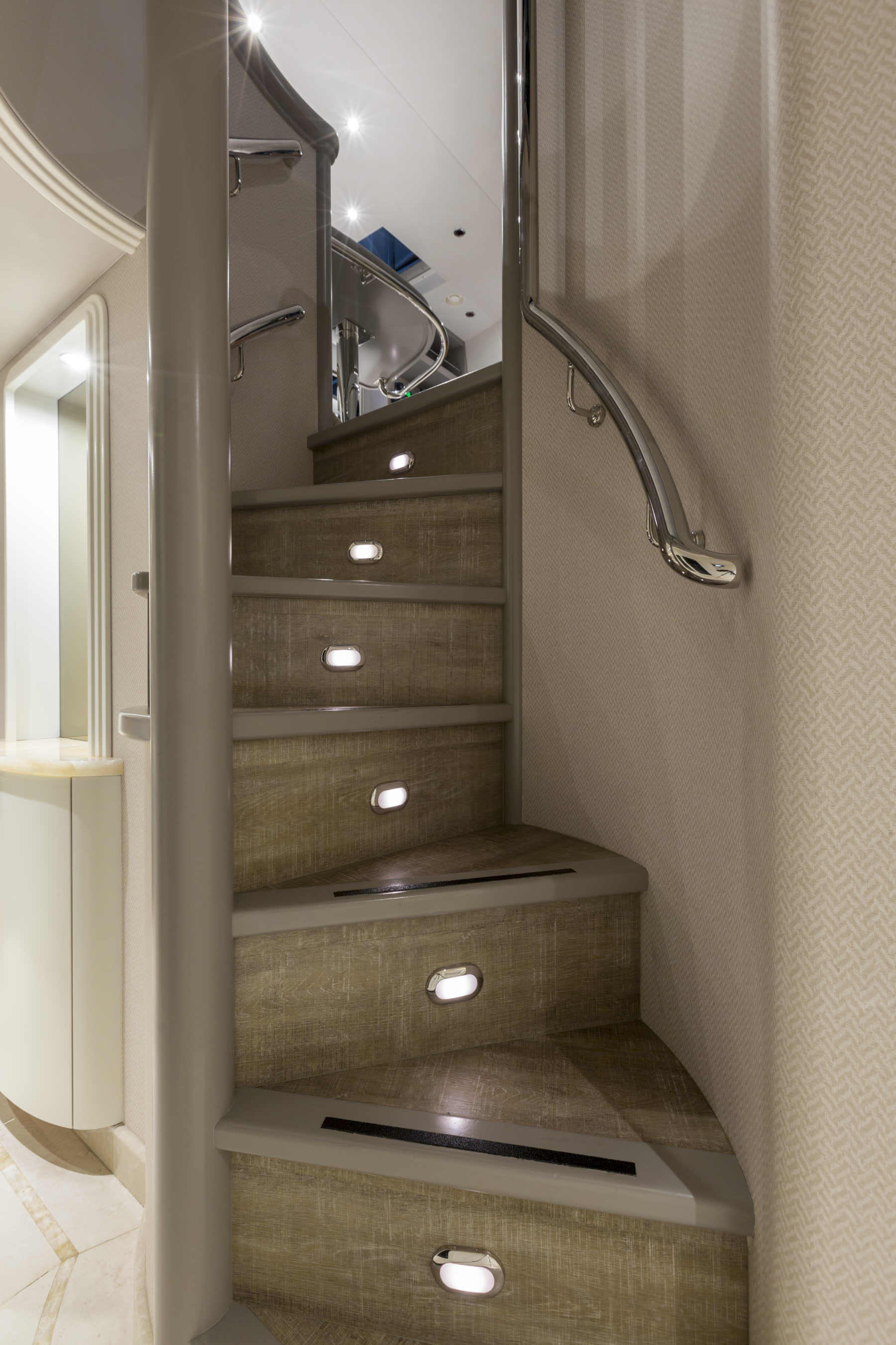 Stairs, after. Yacht interior by M2Develop, Fort Lauderdale