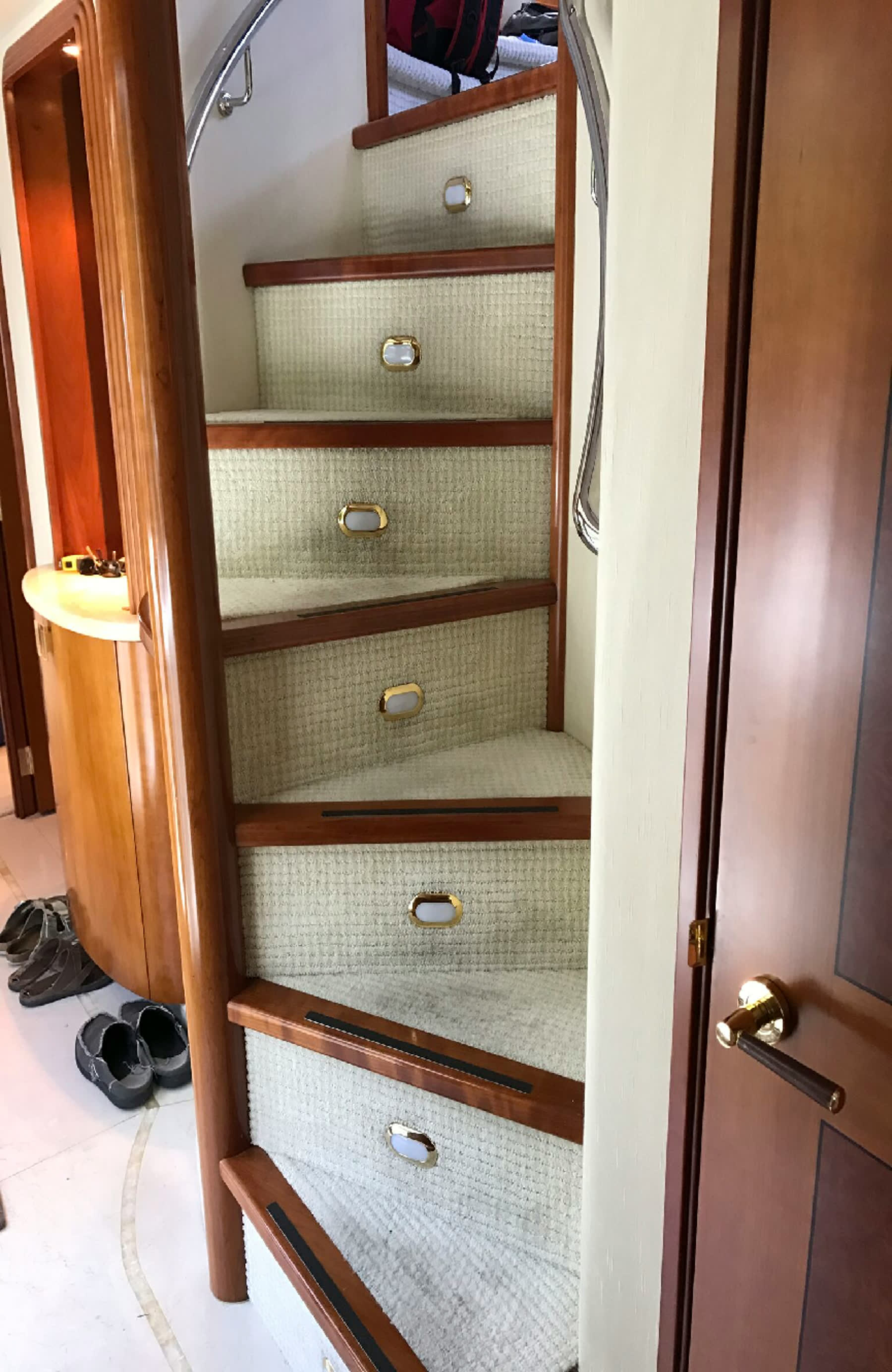 Stairs, before. Yacht interior by M2Develop, Fort Lauderdale