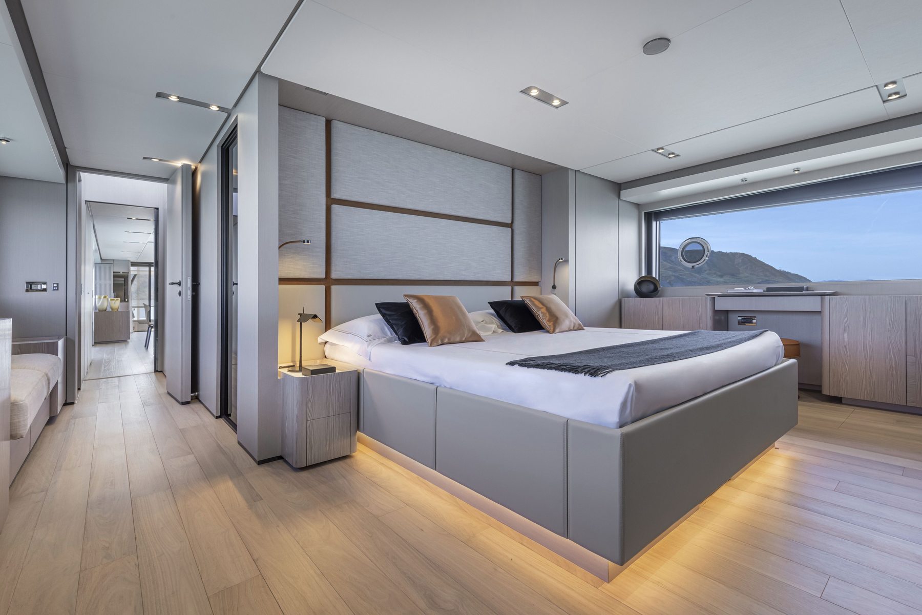 Owner's cabin. Yacht interior by M2Develop, Fort Lauderdale