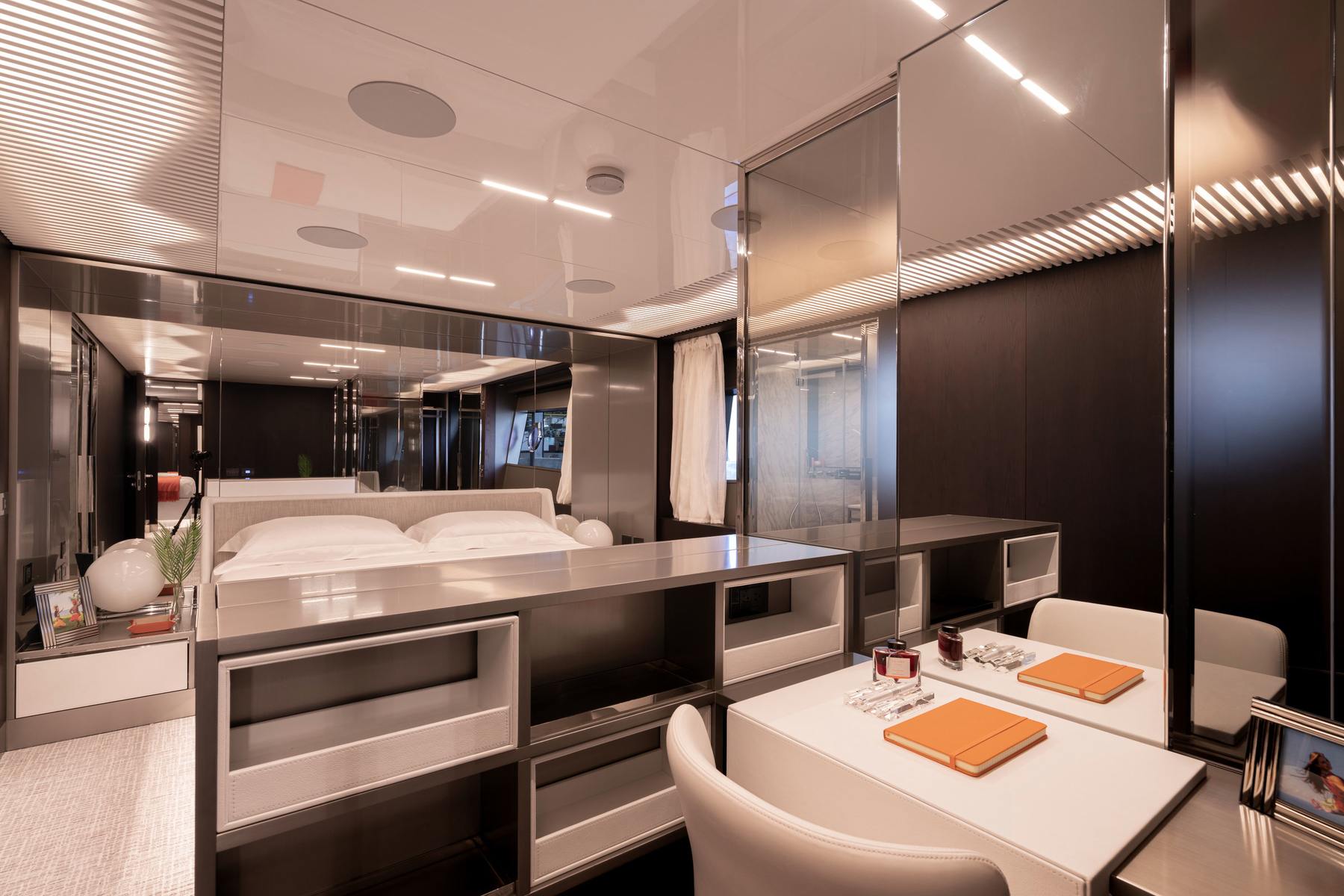 Owner's stateroom. Yacht interior by M2Develop, Fort Lauderdale
