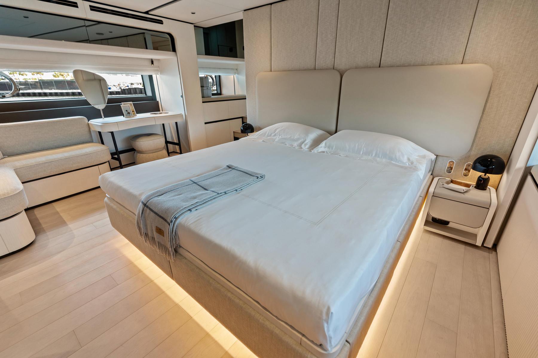 Owner's stateroom. Yacht interior by M2Develop, Fort Lauderdale