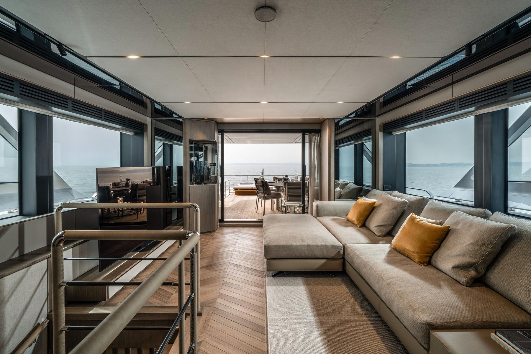 Sky lounge. Yacht interior by M2Develop, Fort Lauderdale