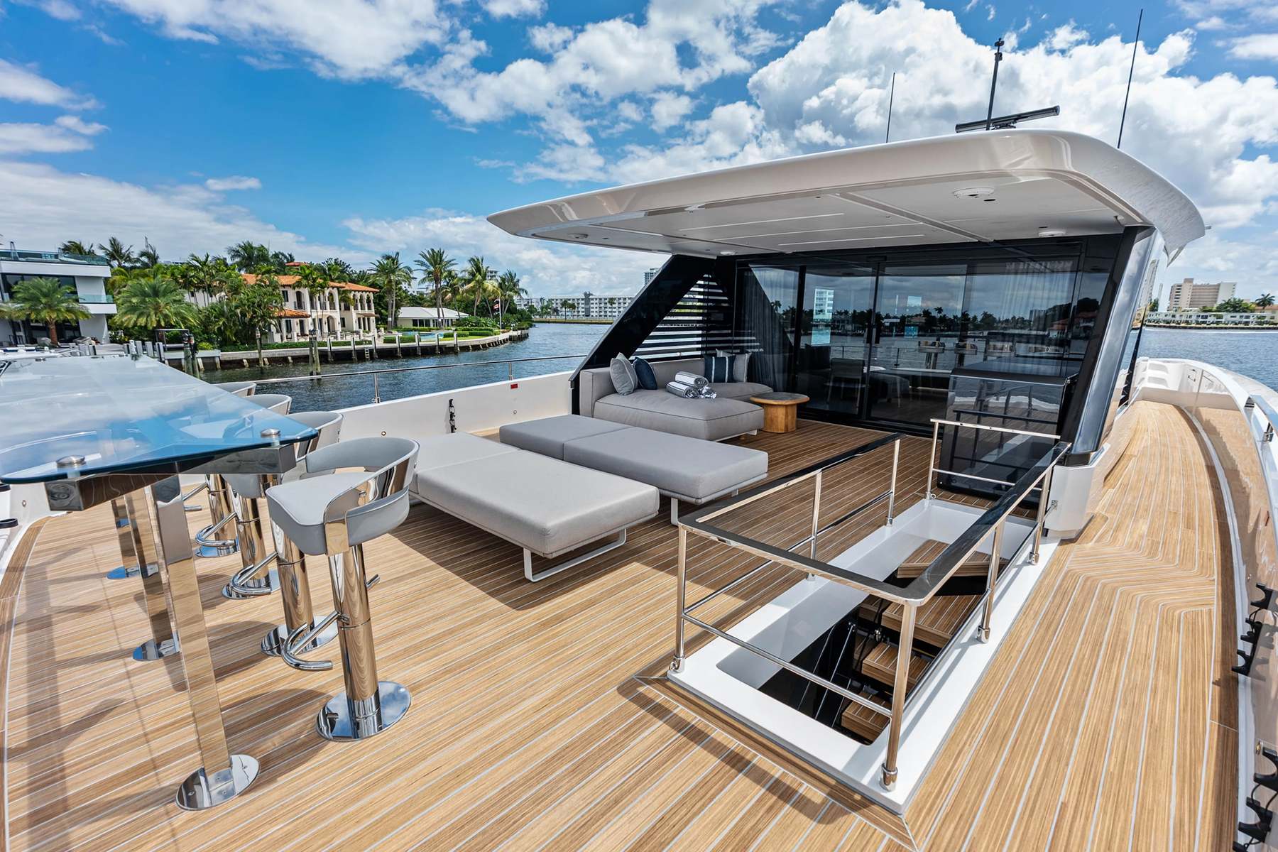 Flybridge sun deck. Interior by M2Develop, Fort Lauderdale