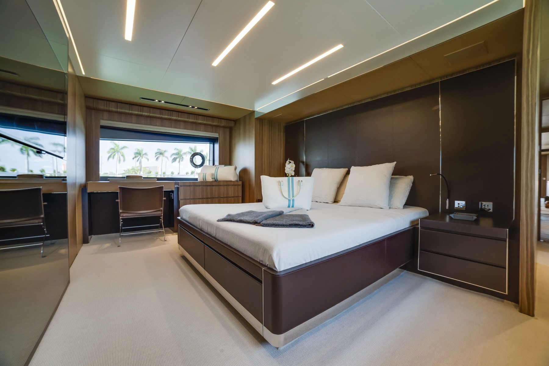 Master cabin. Yacht interior by M2Develop, Fort Lauderdale